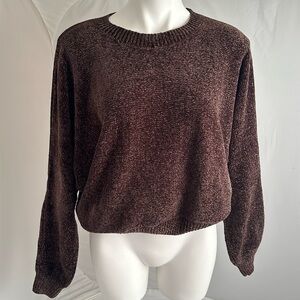 KLD brown chenille long sleeve sweater